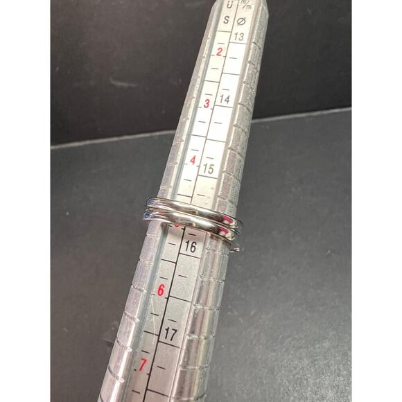 NEW White topaz stackable ring set in platinum over sterling silver size 5 - Picture 15 of 16